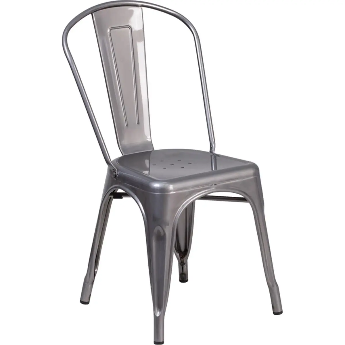 Flash Furniture XU-DG-TP001-GG Clear Coated Metal Indoor Stackable Chair, Indoor Use, Vintage, Bistro Chair
