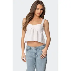 Edikted Women's Linn Babydoll Gingham Top