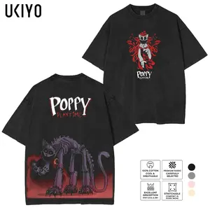 Poppy Playtime CatNap Graphic Tee | Vintage Mineral Washed Oversized T-Shirt | Smiling Critters Horror Heavyweight Cotton Retro Menswear Streetwear Top