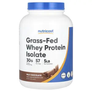 Nutricost Grass-Fed Whey Protein Isolate, Milk Chocolate, 5 lb (2,268 g)