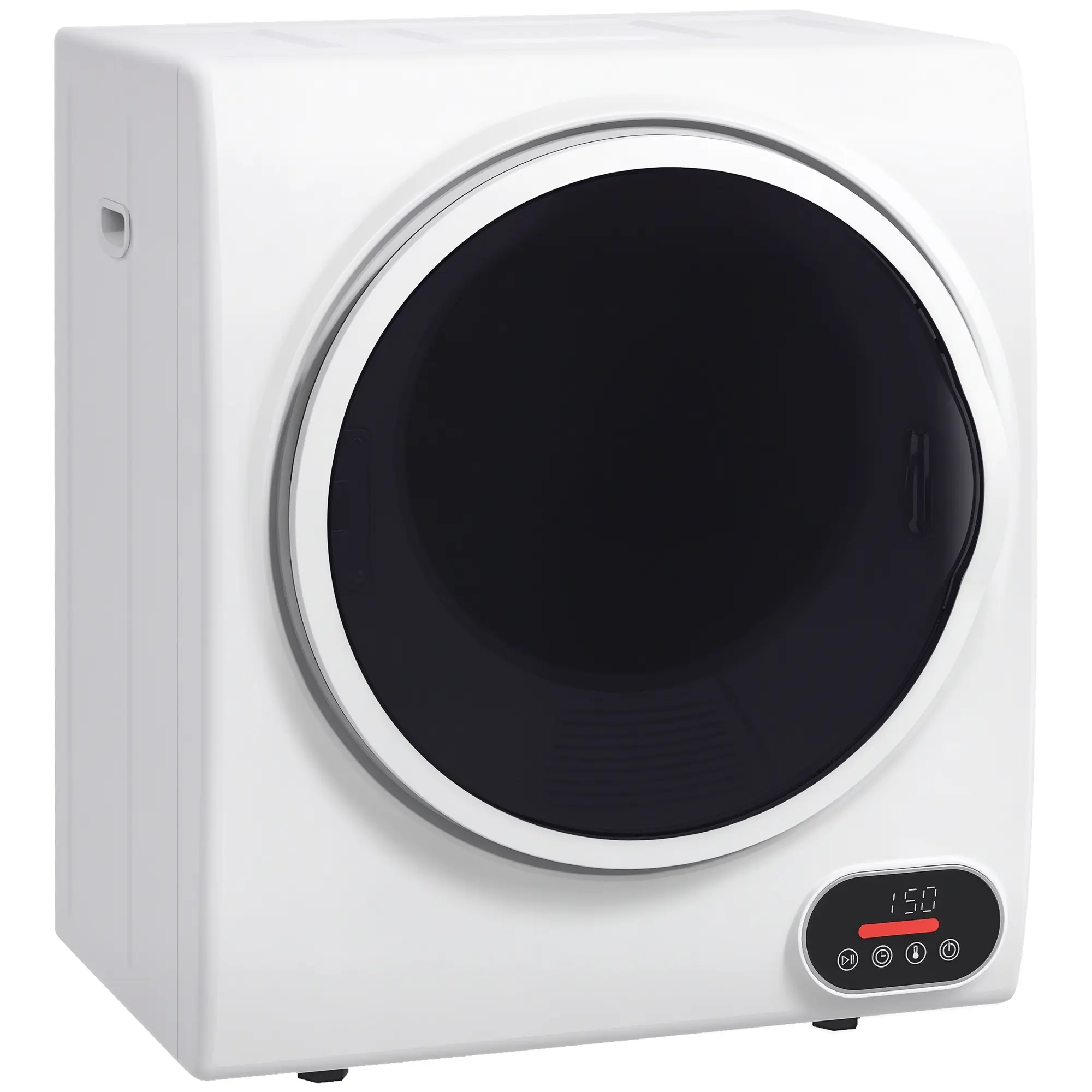 Portable Compact Laundry Dryer, 1.5 Cu.Ft 850W, 9 Lbs Wet Clothes Capacity, 4 Drying Modes, Intelligent Auto Dry, LCD Display, Stainless Steel 2-Way Rotation Drum, Safety Stop Door, Wall Mount Bracket for Apartment, Dorm, RV