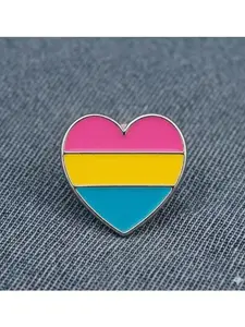 Pansexual Heart Shaped Pins – Love Beyond Gender Metal Pride Badge – Vibrant Identity Statement