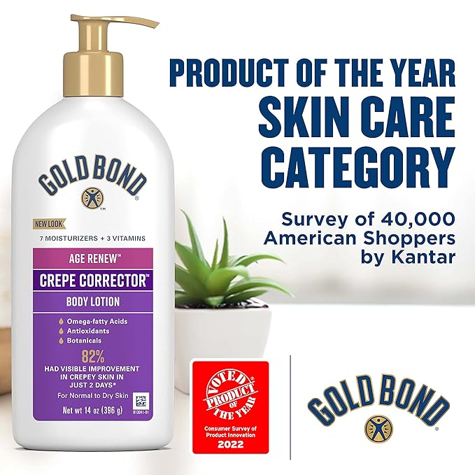 Gold Bond Age Renew Crepe Corrector Hand Moisturizer, Body Lotion, and Face Cream for Tighter Skin, 14 Ounce ( Pack of 1 )