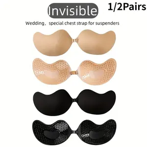 Women's Invisible Bra Set, Push-Up Seamless Bra, Strapless Lift Bra, Reusable, Comfortable and Discreet, Perfect for Everyday Wear