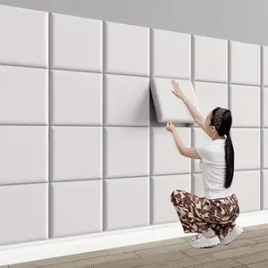 Child-Friendly Self-Adhesive PU Textured Wall Panels, Durable Protection for Kids' Rooms & Play Areas, Easy Installation Design