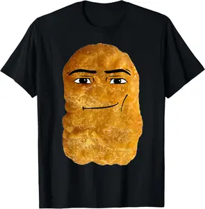 100% Cotton Chicken Nugget Meme T-Shirt, Small, Black