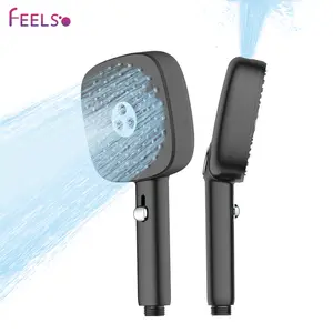 FEELSO High Pressure Shower Head,4 Modes Anti-Clog Nozzles Push Switch Power Wash for Cleaning Bathroom Tub & Pets