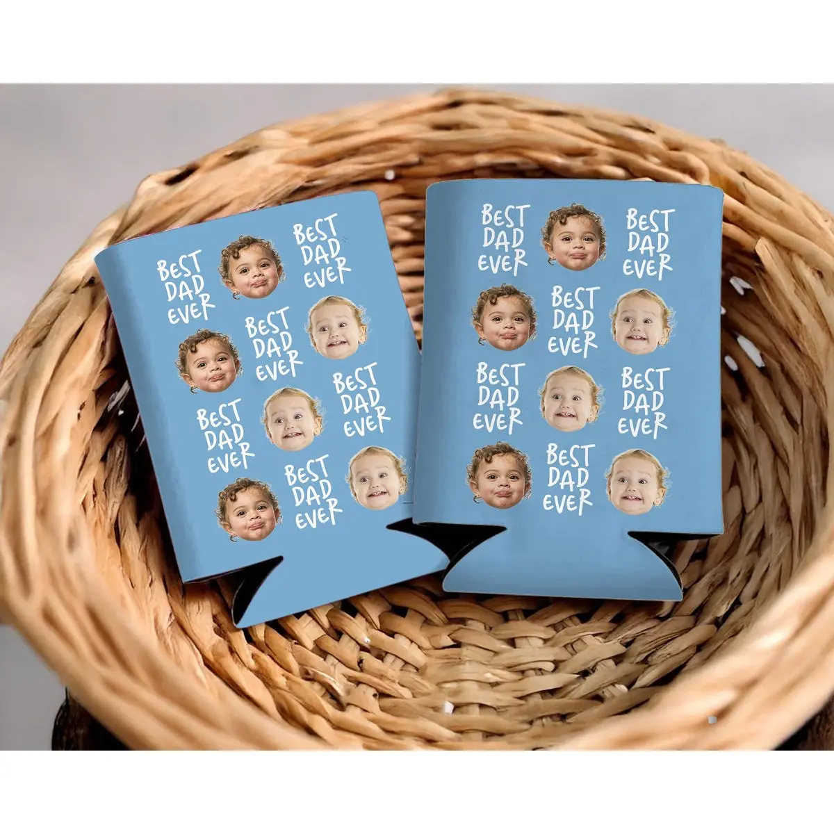 Best Dad Ever Can Cooler, Custom Funny Face Baby Can Cooler, Custom Can Cozie Gift For Dad, Father'S Day Gifts, Gift For Daddy, Dad Gifts