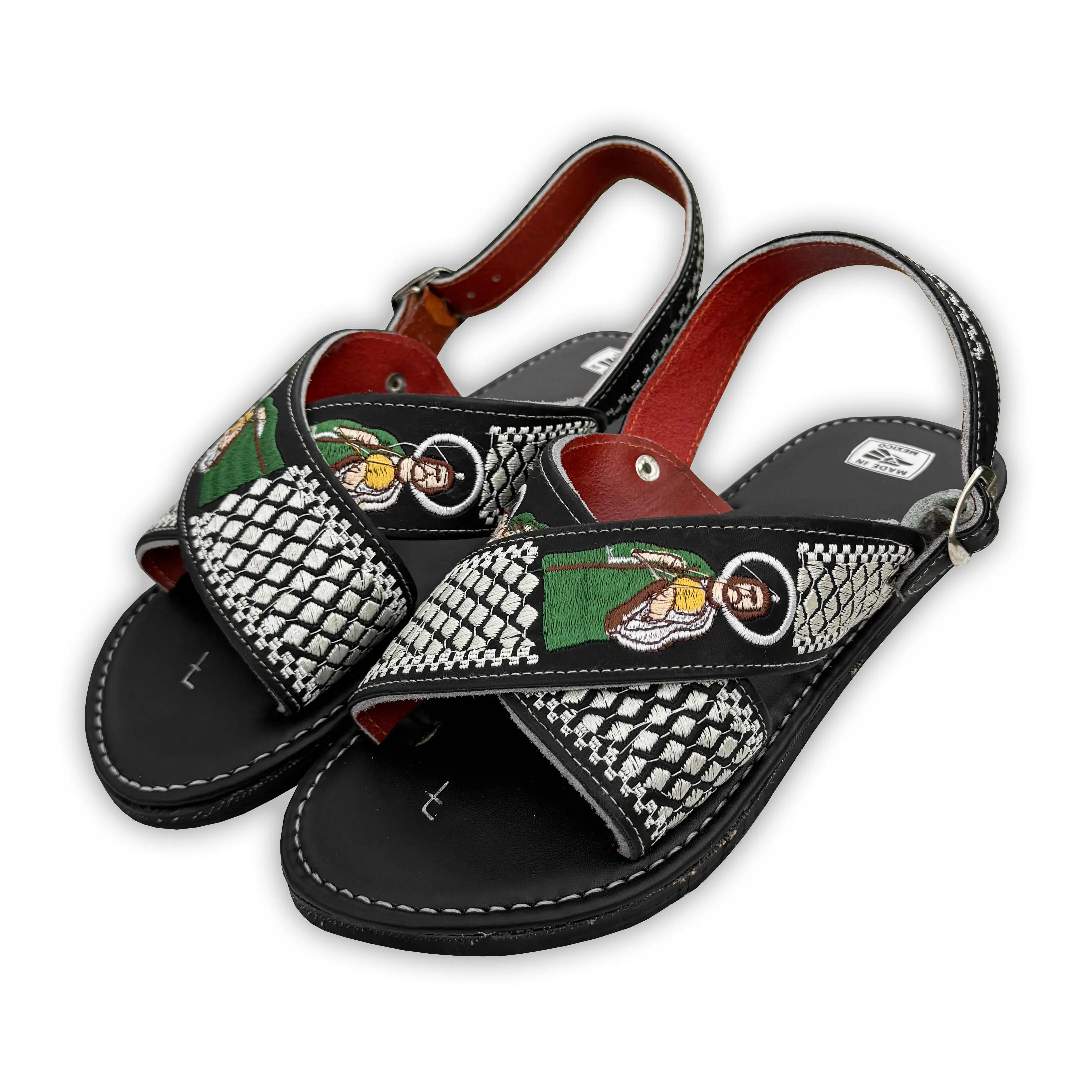 Men's Huarache Cruzado Artesanal Edicion San Judas Huarache Hecho en Mexico Suela de Llanta Huarache de Piel Sandal Summer Footwear Walking Shoes