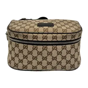 Pre-owned GUCCI GUCCI MONOGRAM CANVAS Belt Bags MONOGRAM CANVAS MONOGRAM CANVAS MONOGRAM CANVAS MONOGRAM CANVAS WAIST POUCH GG CANVAS BELT BAG BEIGE