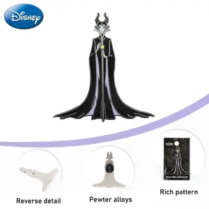 Disney Villains Maleficent Zinc Alloy Pin 1PC Official License Collectible Witch Novelty 3D Design Anime Brooch Backpack Decoration Jacket Lapel Anti-Rust Exquisite Enamel Gift