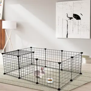 Universal Pet Playpen, Indoor Outdoor Portable Metal Wire Yard Fence for Small Animals, Guinea Pigs Rabbits Kennel Enclosure, Easy Assembly Expandable DIY Playpen