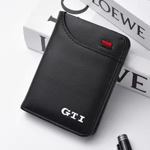 Leather Car Emblem Credit Card Purse, Portable Small Wallet for Volkswagen Golf 5 Polo, Golf 7, Mk6, Mk7, Mk4, Mk5, Gti