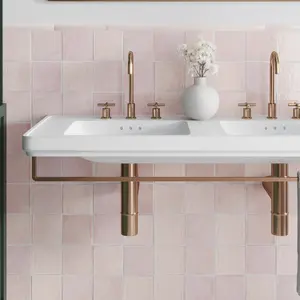Chateau Soft Pink 5x5 Glossy Ceramic Square Tile (57 pack, 10.76 sq ft/case)