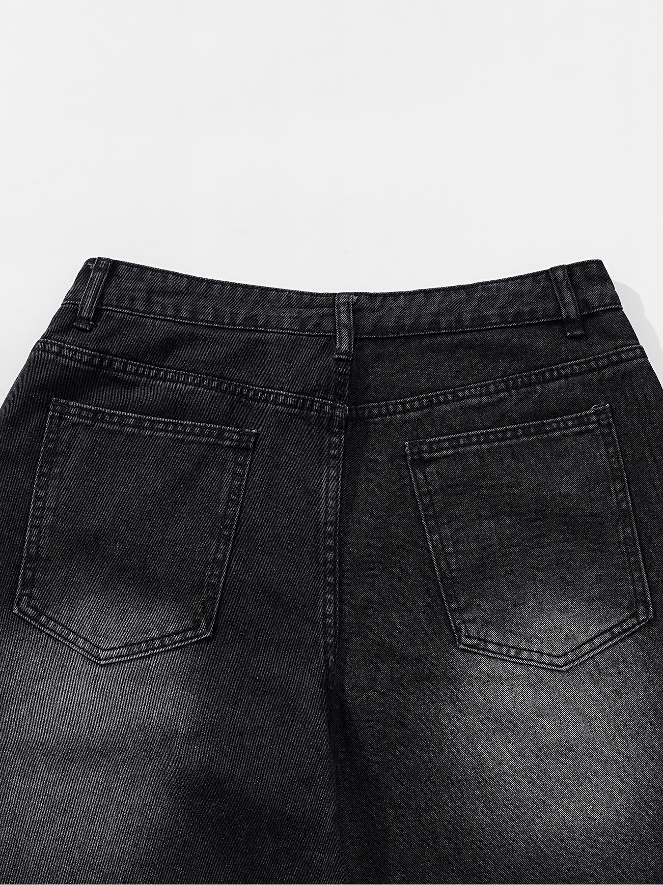 Rhinestone-Embellished Denim Shorts, Low-Rise Frayed Denim Shorts, Loose-Fit Jeans, Distressed Slim-Fit Straight-Leg Jeans