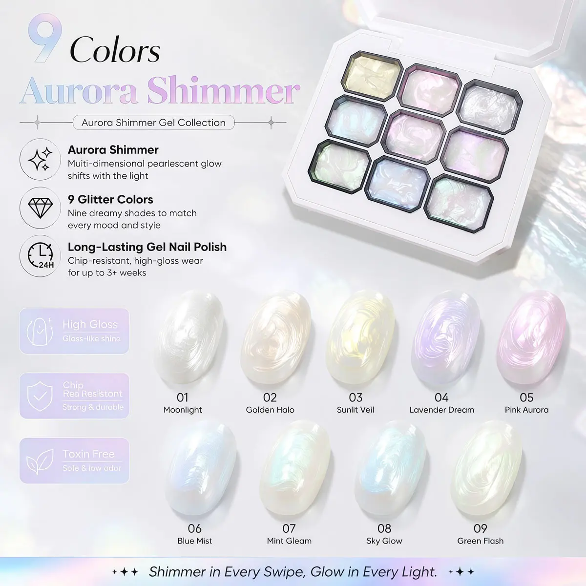 Osnailmall 9 Colors 3D Sculpting Gel, 4-In-1 Pat Painting Nail Gel, Silky Aurora Fantasy Texture, Gradient Nail Art Gel Polish Manicure Nail Care