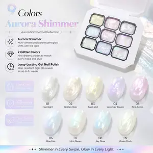 Osnailmall 9 Colors 3D Sculpting Gel, 4-In-1 Pat Painting Nail Gel, Silky Aurora Fantasy Texture, Gradient Nail Art Gel Polish