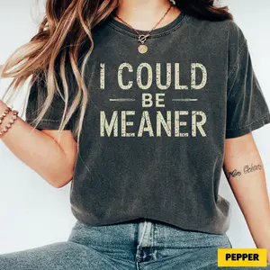 I Could Be Meaner Tee - Spicy Attitude Shirt - Confident and Funny Apparel - Perfect Gift for Nice People - Trend Tee - Trend Gift - Parent SHirt