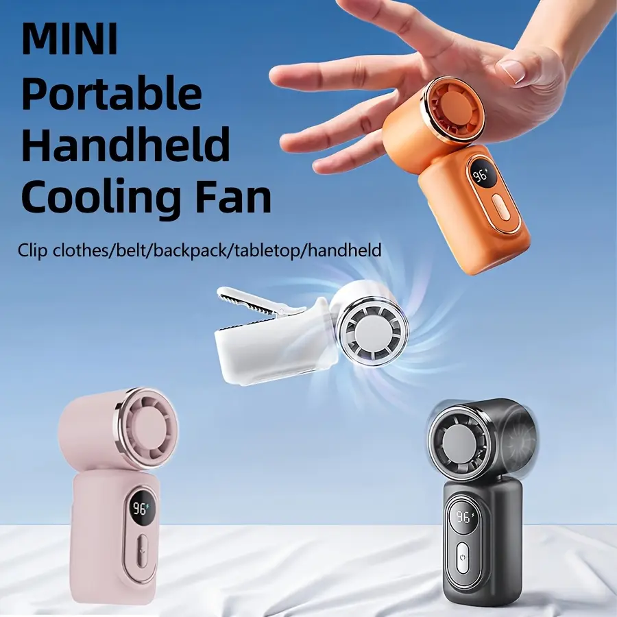 Portable outdoor rotatable clip fan, powerful personal cooling handheld fan, long-lasting USB rechargeable, can be clipped to umbrellas, backpacks, or desktops, suitable for camping, fishing, setting up stalls, hiking, car use, dorm rooms, desktops, outdo