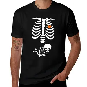 Skeleton Maternity Halloween Shirt, Pregnant Skeleton Shirt, Halloween Pregnancy Shirt, Halloween Maternity Shirt, Skeleton Pregnancy Outfit,Oversized Vintage Cotton T-Shirt,Women's graphic tees
