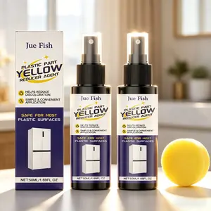 2-Pack Plastic Yellowing Remover (50ML*2), Deep Cleaning Agent for Stains, Easy-To-Use Surface Renewal for Yellowed Plastics