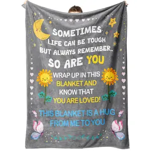 Get Well Gifts for Women Men After Surgery Gifts for Women Men Get Well Soon Gift for Women Friends Coworkers Inspirational Sympathy Gifts for Her Him Flannel Throw Blanket Grey