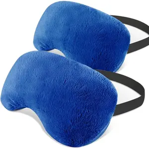 Microwave Heated Eye Mask for Dry Eyes, Moist Eye Warm Compress for Dry Eye Therapy Mask with Flaxseed, Work with Relieve Dry Eyes, Blepharitis & Stye Eye Treatment (Blue) - 2 Pack