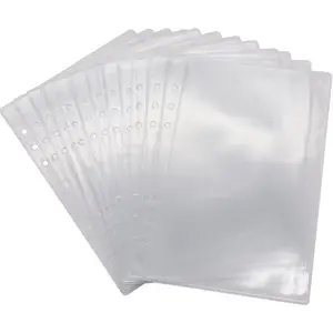 A5 Clear Sheet Protectors 12 Pack 4.9 x 8 Inch Plastic Sleeves Top Open Paper Protector for 6 Ring Binders, Acid-Free, Archival Safe
