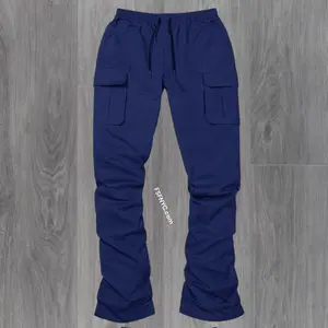 R - Stacked Flare Nylon Cargo -  Navy - 422