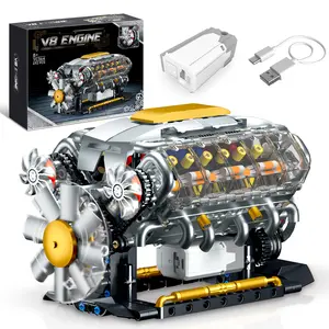 GOQI V8 Engine Model Building Blocks Kit, 1:1 Scale, Electric Motor, 692Pcs, DIY STEM Educational Set, Working Engine Mechanic Model, Gift for Car Lovers Adults Teens, Fathersdaygifts,Collectible Display