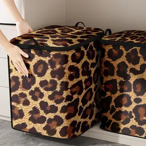 Leopard Print Blanket, Cute and Practical Kids Bedding Organizer, Durable Material, Easy Carry Handle, Home Use, Space Saver Bags