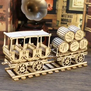 3D Wooden Puzzle Wine Truck Model Kit – DIY Puzzle, Creative Building Craft, Perfect Birthday Gift for Adults and Teens, Unique Decor Gift