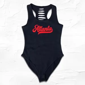 Women Black/Red Atlanta Bodysuit, ATL Gameday Outfit, Georgia Fan, Football Outfit Gift Ideas