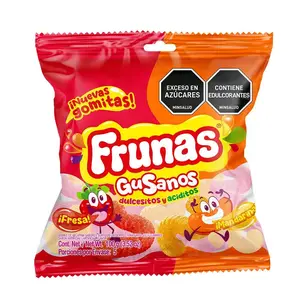 Frunas Gummy Worms – 100 g (3.53 oz) – Strawberry & Mandarin – Sweet & Sour Colombian Gummy Candy – Imported