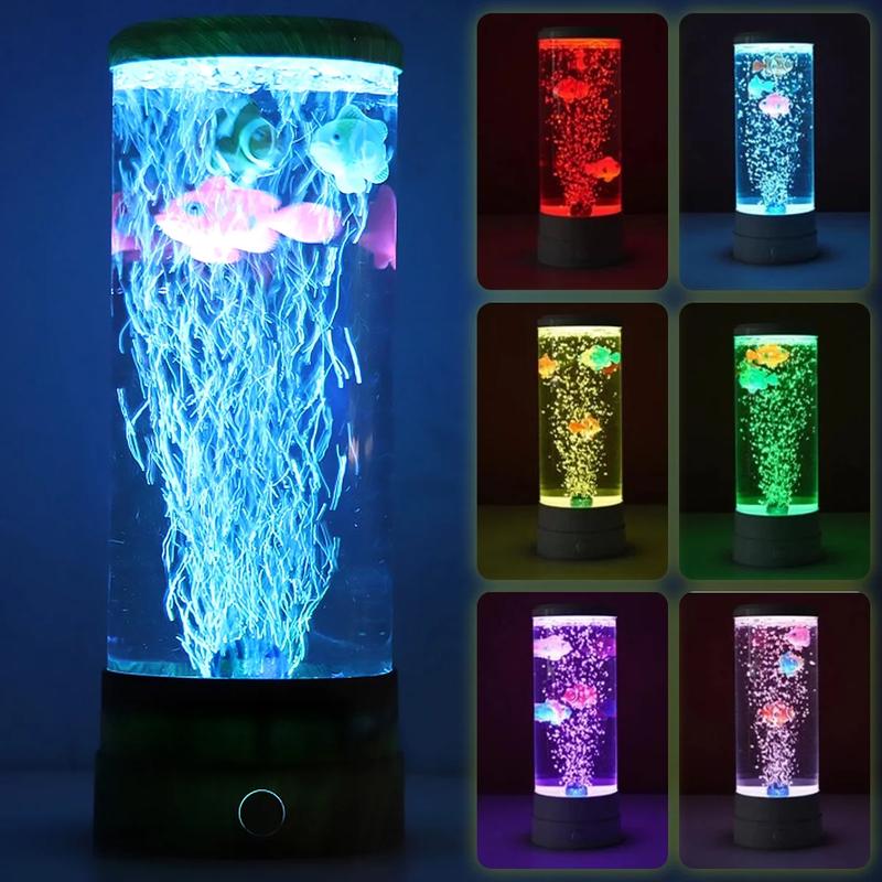Lieonvis Rzvnmko LED round 6 Color Changing Light Effects Synthetic Jelly Fish Aquarium Mood Lamp