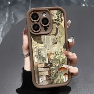 Phone Case for iPhone 16 Pro Max 15 Plus 14 13 12 11 XS XR Book pile Drop Protection Shockproof Soft Silicone smartphone Cover