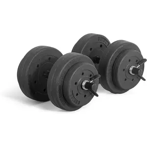 40-Pound Adjustable Cement Dumbbell Set – Versatile Vinyl Coated Weights for Home Gym Excellence