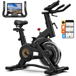 Exercise Bike for Home, Quiet Adjustable Magnetic Stationary Bike for Home Cardio with App Compatible, Spin Bike with 400 lbs Capacity
