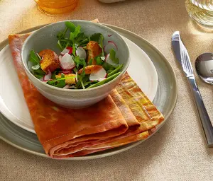 Kaleidoscope Dye Cloth Napkin Set: Ochre Garden Sunset