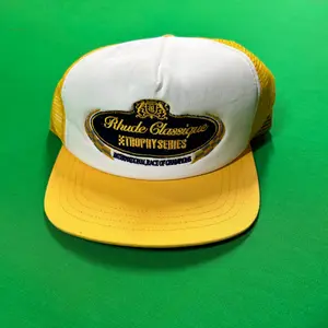 Rhude Trophy Series Foam Hat - Mustard/Creme MSRP $192