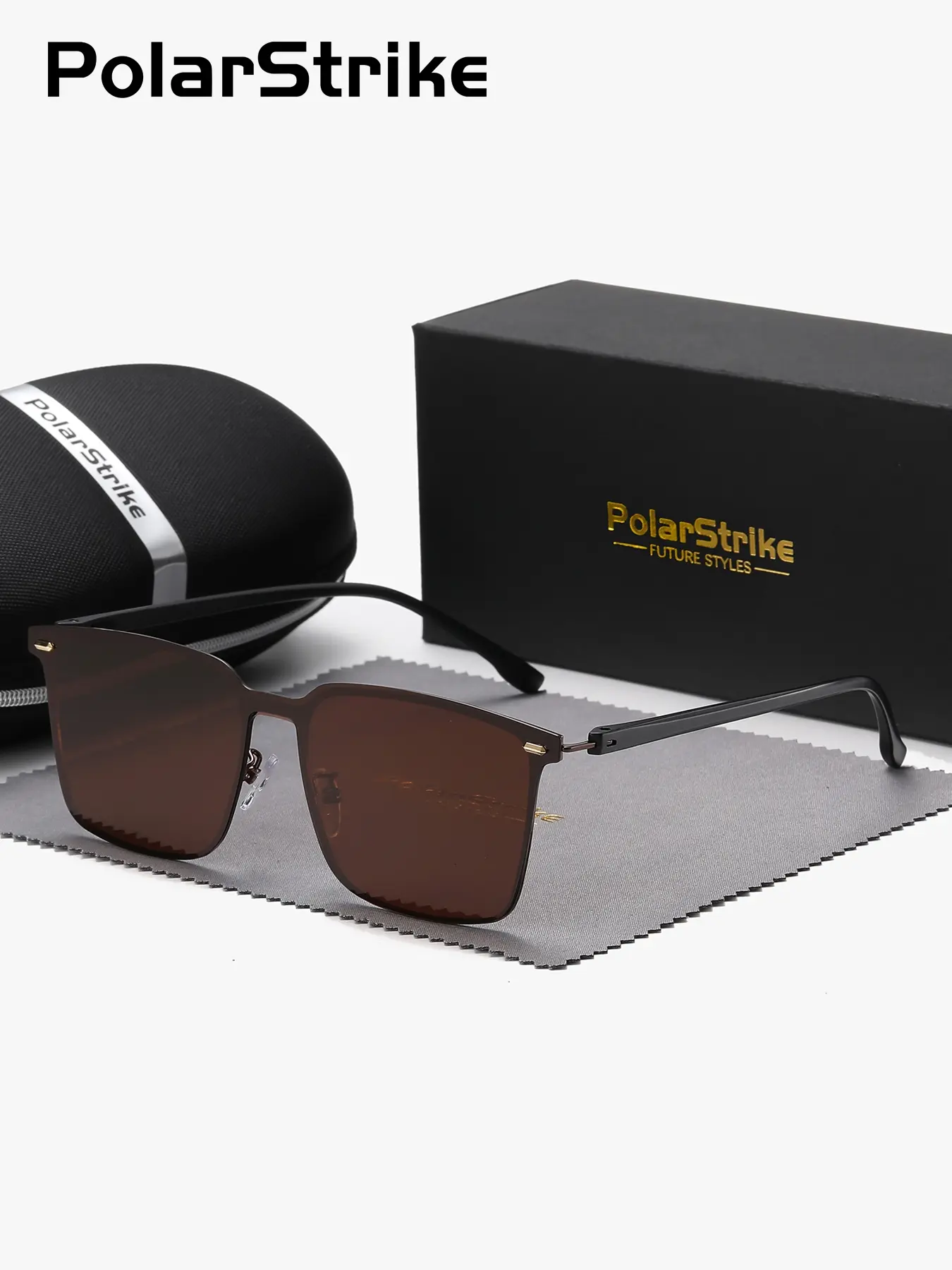 PolarStrike 1 Piece Unisex Square Polarized Outdoor Trendy Styling Sunglasses, Full Frame Design, UV400 Timeless design