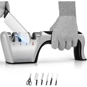 4-in-1 knife sharpener [4 stages], original quality polishing blade, the best kitchen tool for paring knives, steel knives and scissors, Versatile Sharpening Tool for Blades Fathers Day Gift