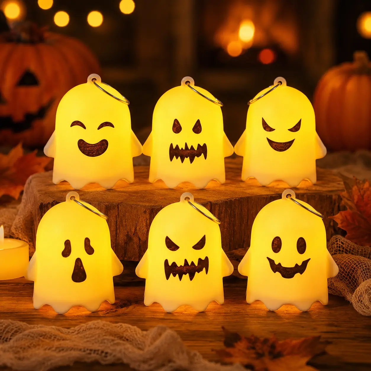 Viral Cute Ghost LED Night Light, Spooky Halloween Boo Character Lamp, Luminous Tabletop Decor Prop for Bedroom Holiday Scene Layout