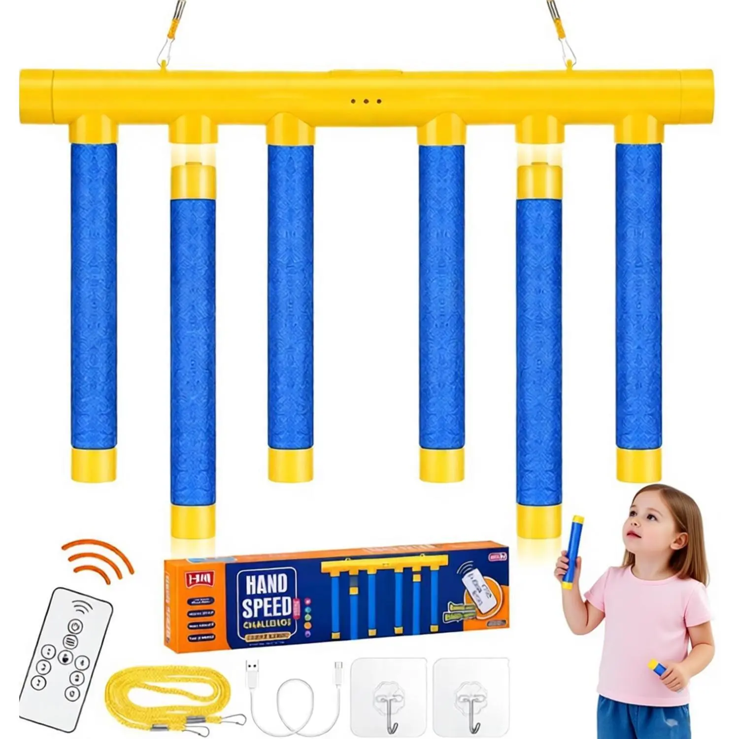 Reflex Drop Stick Challenge Game - Catching Sticks Game Hand-Eye Coordination Trainer with Remote Control | 3 Adjustable Speed Levels for Kids & Adults | Portable Reaction Time Toy  Fun Gift for Teens, Party Favors, Office Desk Toy