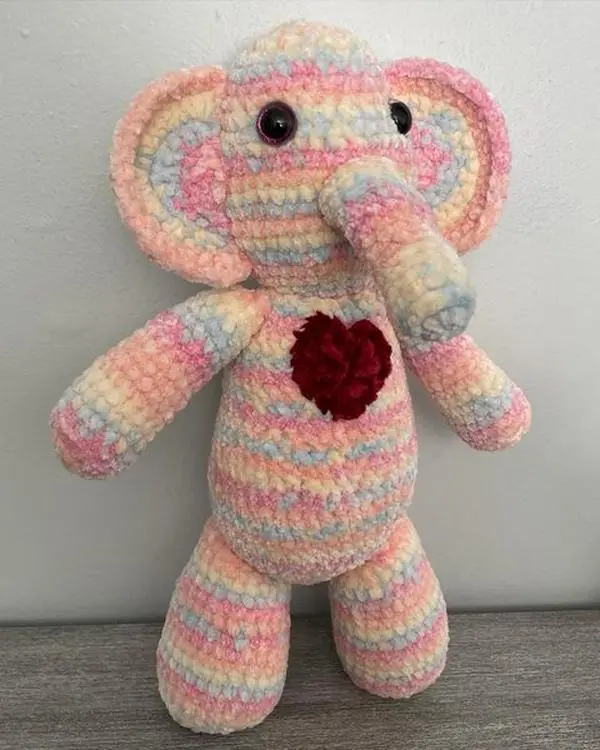 Rainbow Heart Elephant