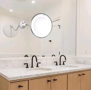 KEDSUM Flexible Gooseneck 6.8" 10x Magnifying LED Lighted Makeup Mirror