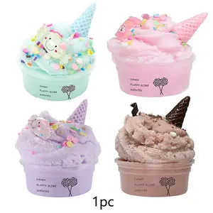 60ML Pull String Slime Ice Cream Dry Thread Mud DIY Colorful Clay Stress Relief, Party Gift, Fun Sensory Play Material