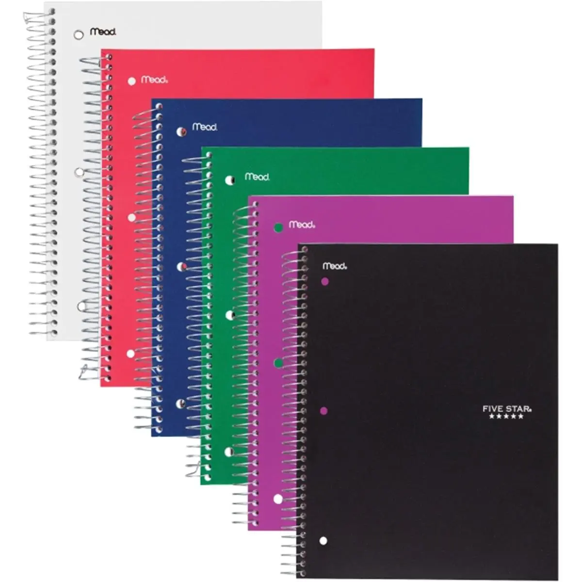 Five Star  8 x 10.5 in. 3-Subject Wirebound Notebook - Assorted, Creative Office Notepad, Stationery Office Supplies, 8X10.5 In