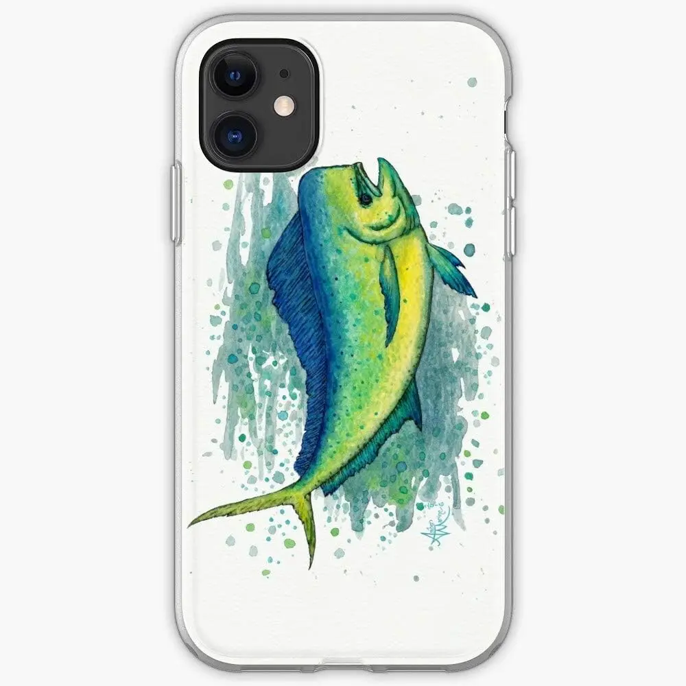 Phone Case Sustainable Game Dolphin Seafood Dorado Fish Mahi Fishing Compatible with iPhone SE 7 8 X XR 11 12 13 14 15 16 Plus Mini Pro Max Samsung Galaxy Note S9 S10 S20 S21 Ultra Plus Protection Cellphone