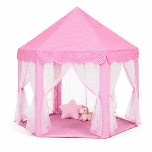 JungleDove Princess Tent Kids Play Tent Girls Playhouse Castle Indoor Outdoor Large Toddler Fantasy Tent Bedroom Playroom 54 Inch